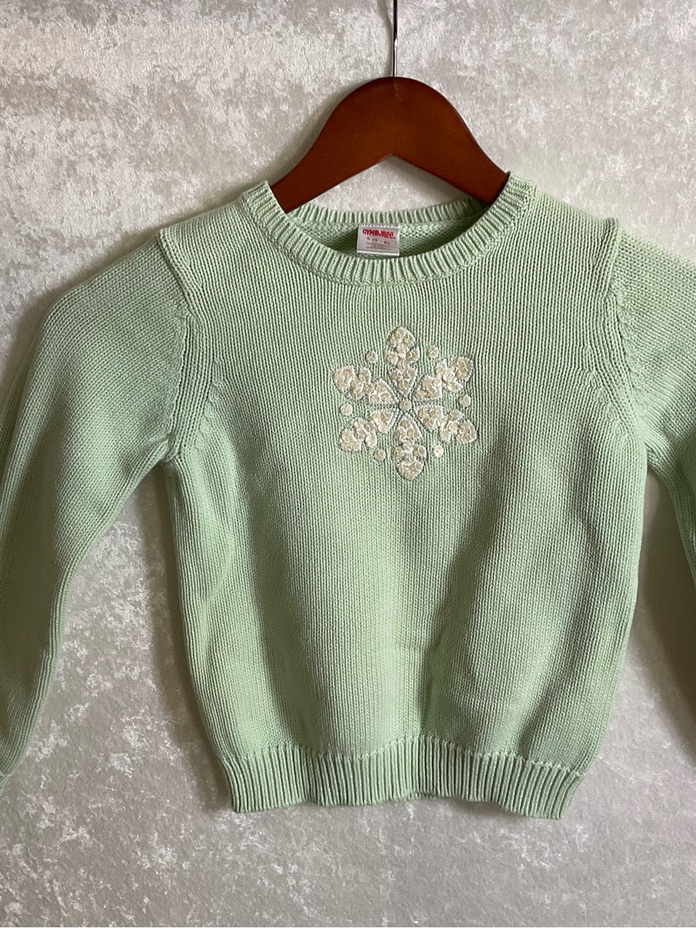 Gymboree Mint Green Embroidered Snowflake Holiday Sweater